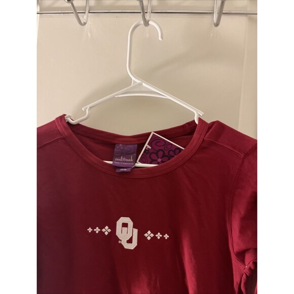 Red Oak Sportswear Girls OU Oklahoma University Long Sleeve T-Shirt 14/16 Maroon - Picture 2 of 10